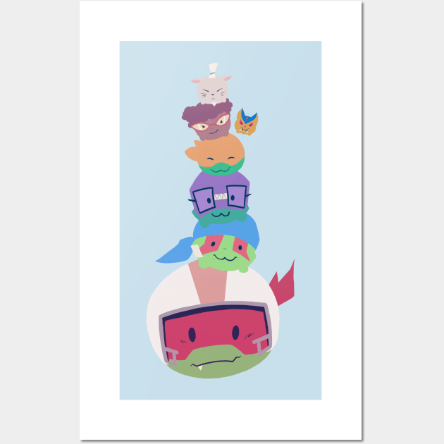 Kawaii ROTTMNT Wall Art by Elisamakesart